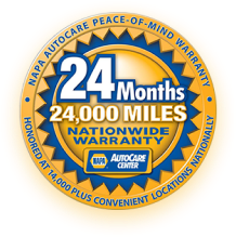 NAPA 24 months/24,000 miles Warranty badge